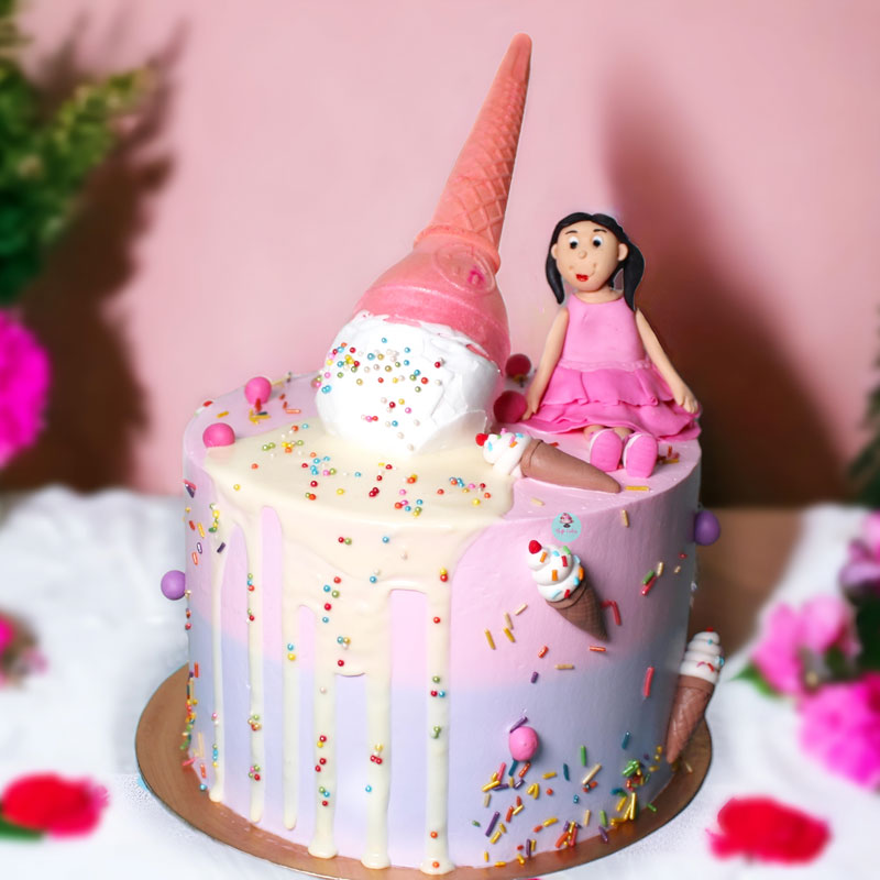 Pink-Ice-Cream-Doll-Cake